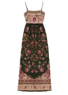 farm rio dress womanflowering garden tree green sleveeless midi dress - 343496 25042