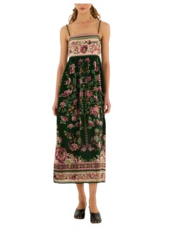 farm rio dress womanflowering garden tree green sleveeless midi dress - 343496 25042