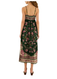 farm rio dress womanflowering garden tree green sleveeless midi dress - 343496 25042