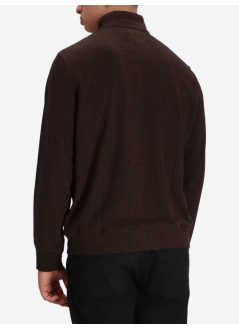 polo ralph lauren sweater manlshzm6-long sleeve-half zip - 710979497001 alpine brown htr dogtooth