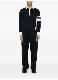 thom browne polo hombre classic fit long sleeve rugby 4 bar - mjp229aj0058 415