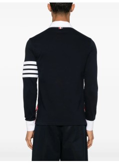 thom browne polo hombre classic fit long sleeve rugby 4 bar - mjp229aj0058 415
