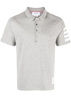 thom browne polo hombre short sleeve polo w/ mini collar & 4 bar - mjp192a07323 055