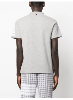 thom browne polo hombre short sleeve polo w/ mini collar & 4 bar - mjp192a07323 055