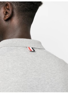 thom browne polo hombre short sleeve polo w/ mini collar & 4 bar - mjp192a07323 055