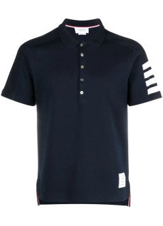 thom browne polo hombre short sleeve polo w/ mini collar & 4 bar - mjp192a07323 415