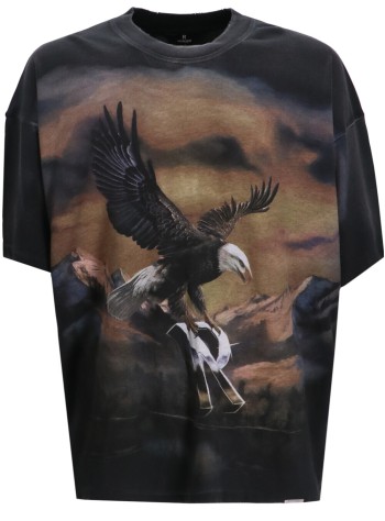 represent t-shirt manchrome flight t-shirt - mlm100761 stained black