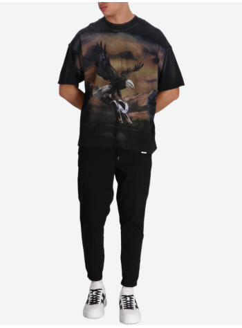 represent t-shirt manchrome flight t-shirt - mlm100761 stained black 2