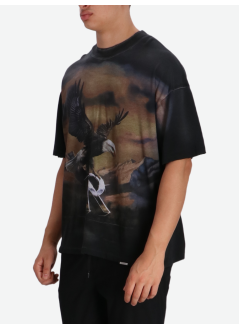 represent t-shirt manchrome flight t-shirt - mlm100761 stained black