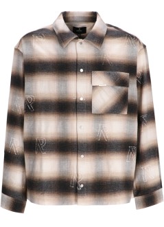 represent camiseria hombre all over initial flannel - mlm100778 latte