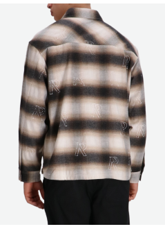 represent camiseria hombre all over initial flannel - mlm100778 latte