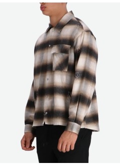 represent camiseria hombre all over initial flannel - mlm100778 latte