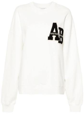 anine bing sudadera mujer miles oversized sweatshirt letterman - a0810074ofw1 off white