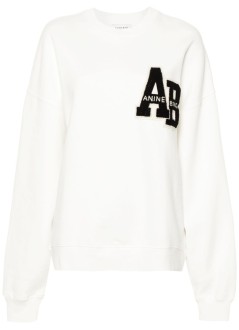 anine bing sudadera mujer miles oversized sweatshirt letterman - a0810074ofw1 off white