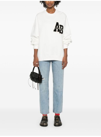 anine bing sudadera mujer miles oversized sweatshirt letterman - a0810074ofw1 off white 2