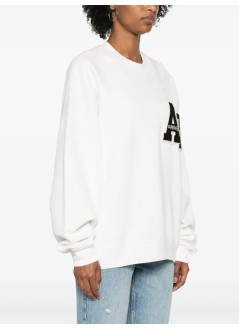 anine bing sudadera mujer miles oversized sweatshirt letterman - a0810074ofw1 off white