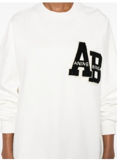 anine bing sudadera mujer miles oversized sweatshirt letterman - a0810074ofw1 off white