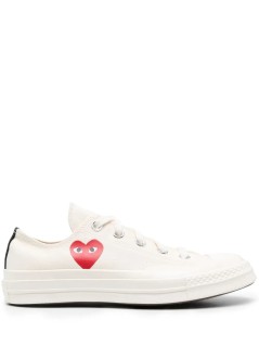 comme des garçons play sneaker mujer converse small red heart low top - azk128001 beige