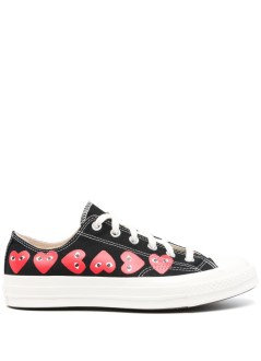 comme des garçons play sneaker mujer converse multi heart low top - azk126001 black