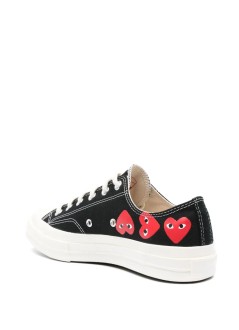comme des garçons play sneaker mujer converse multi heart low top - azk126001 black