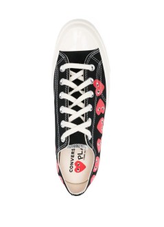 comme des garçons play sneaker mujer converse multi heart low top - azk126001 black