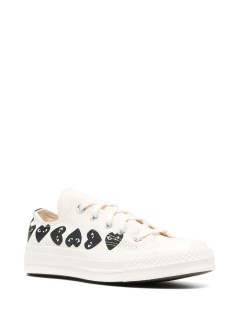 comme des garçons play sneaker mujer converse multi heart low top - azk126001 beige