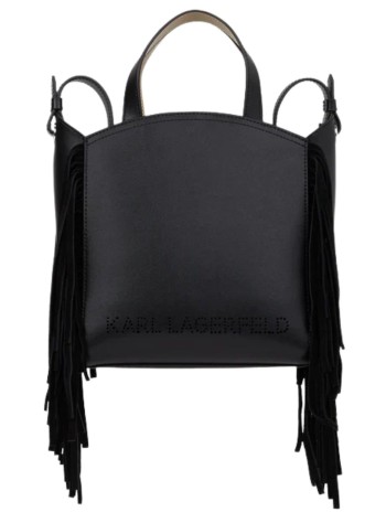 karl lagerfeld crossbody womank/circle sm zip tote fringes - b1w30264 1av