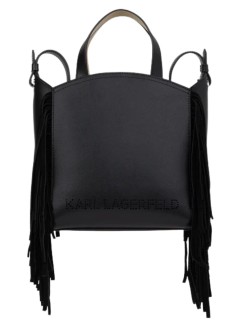 karl lagerfeld crossbody womank/circle sm zip tote fringes - b1w30264 1av