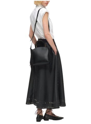 karl lagerfeld crossbody womank/circle sm zip tote fringes - b1w30264 1av 2