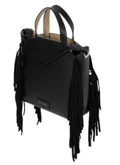karl lagerfeld crossbody womank/circle sm zip tote fringes - b1w30264 1av