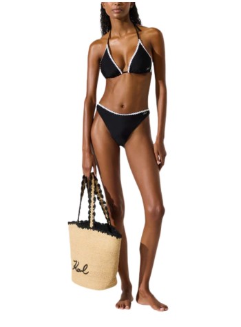 karl lagerfeld bikini bra womansignature scallop triangle top - b1w46019 999 2