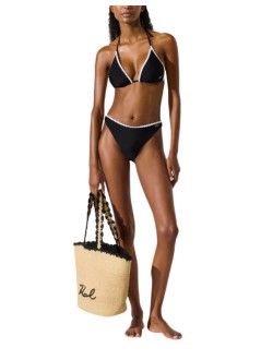 karl lagerfeld bikini bra womansignature scallop triangle top - b1w46019 999