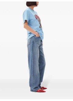 ganni top mujer basic jersey tiger relaxed t-shirt - t4007 745