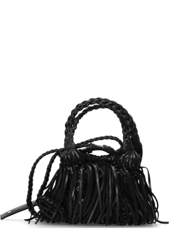karl lagerfeld crossbody womank/weave sm tote fringes - b1w30276 1av