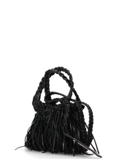 karl lagerfeld crossbody womank/weave sm tote fringes - b1w30276 1av