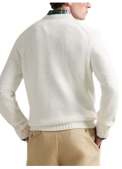 polo ralph lauren knitwear manls cn flag-long sleeve-pullover - 710718281009 deckwash white