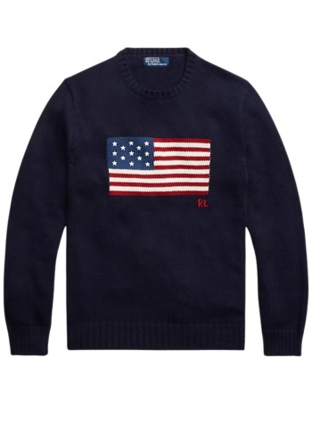 Ls Cn Flag-long Sleeve-pullover