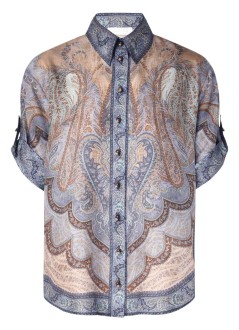 zimmermann shirt womanwanderlust short sleeve shirt - 8624trs262 tpbl