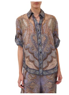 zimmermann shirt womanwanderlust short sleeve shirt - 8624trs262 tpbl