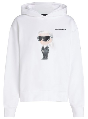 karl lagerfeld sweater womanikon aquarelle k hoodie - a1w20083 100