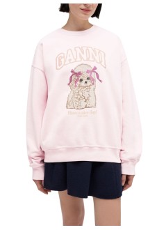 ganni sweater womanisoli crewneck printed puddle - a1060026 868