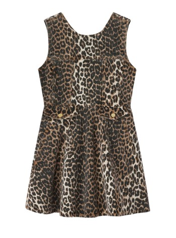 ganni dress womanprint denim flounce mini dress - a1030191 859