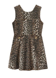 ganni vestido mujer print denim flounce mini dress - a1030191 859