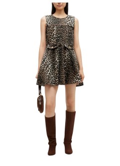 ganni vestido mujer print denim flounce mini dress - a1030191 859