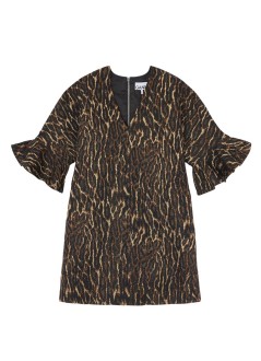 ganni vestido mujer metallic cloque mini boxy dress - a1030164 01x
