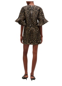 ganni vestido mujer metallic cloque mini boxy dress - a1030164 01x
