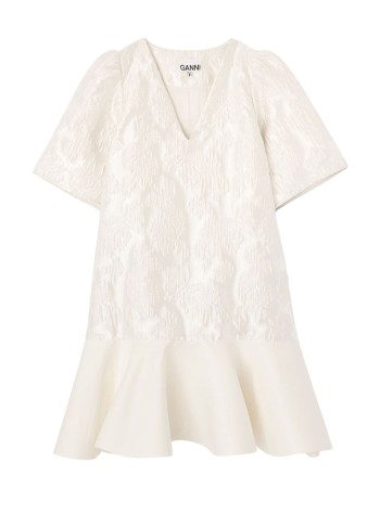 ganni vestido mujer satin cloque mini v-neck dress - a1030105 135