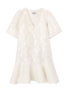 ganni vestido mujer satin cloque mini v-neck dress - a1030105 135