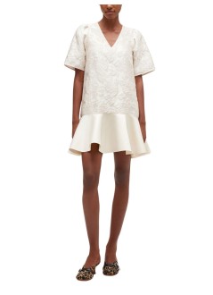 ganni vestido mujer satin cloque mini v-neck dress - a1030105 135