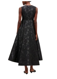 ganni vestido mujer satin cloque v-neck long dress - a1030151 099